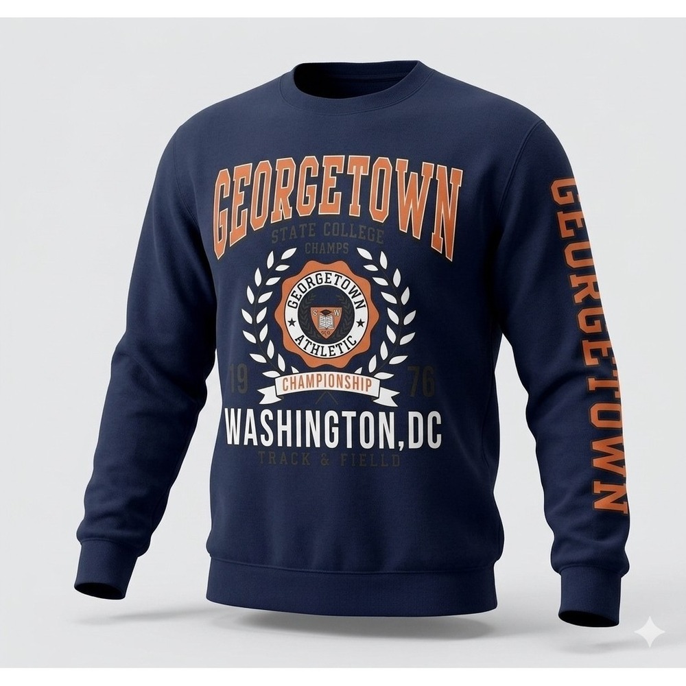 Obsessive Love Georgetown Athletic Women's Blue Heavy Sweatshirt. Size M